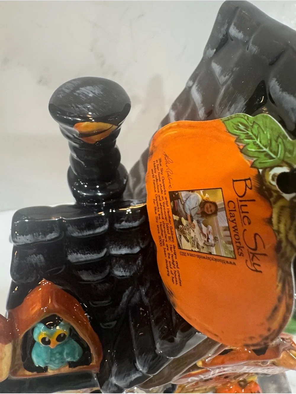 Blue Sky Clayworks Halloween/Fall “Owls Hollow” House Tealight Holder NWT - Picture 12 of 12